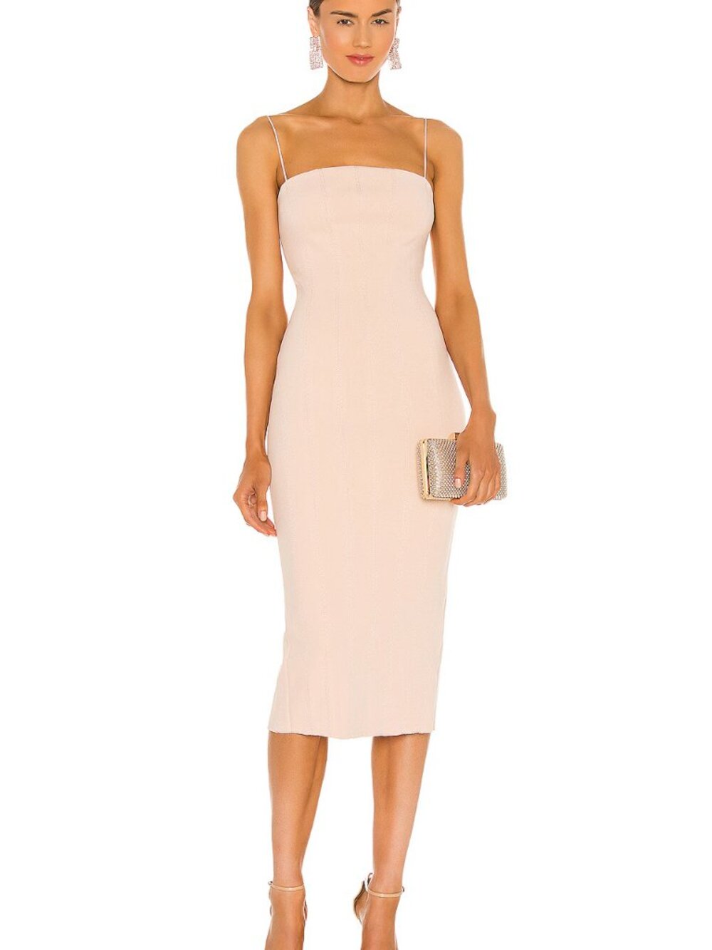 Misha X REVOLVE Irisa Dress | blush nude midi dress